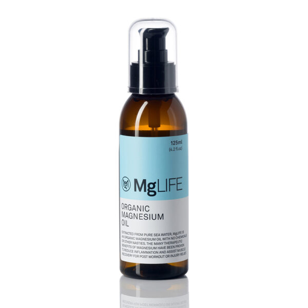 MGLife Magnesium Oil bottle 250ml on white background